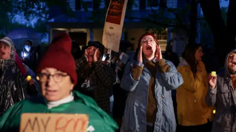 Reuters Protesters rallied outside the home of Supreme Court Justice Brett Kavanaugh on Saturday night