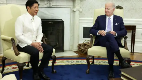 Getty Images President Joe Biden meets with President of the Philippines Ferdinand Marcos Jr. in the Oval Office at the White House, May 1, 2023 in Washington, DC.