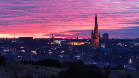 Getty Images Norwich at sunset