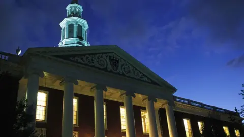 Getty Images Harvard at night