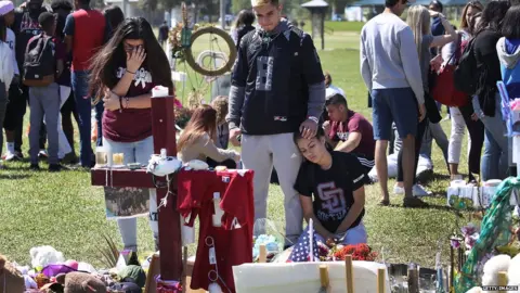 Getty Images students at a memorial