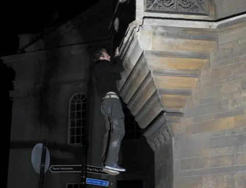 Tom Whipple Whipple clings to the corner of Gonville and Caius College