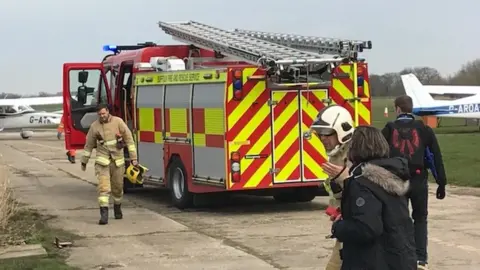 Fire crews called to aircraft