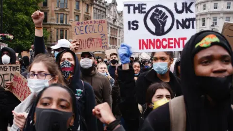 Getty Images Black Lives Matter protesters in London