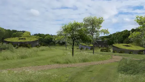 Cornwall Council  CGI of the proposed main building - The Hub - at Gillyflower Farm in Lostwithiel