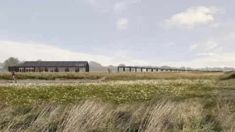 National Trust/Jonathan Hendry Architects An artist impression of the new welcome hub at Sandiland