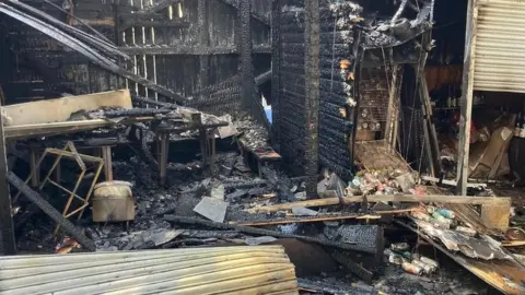 Supplied Fire damage at the site