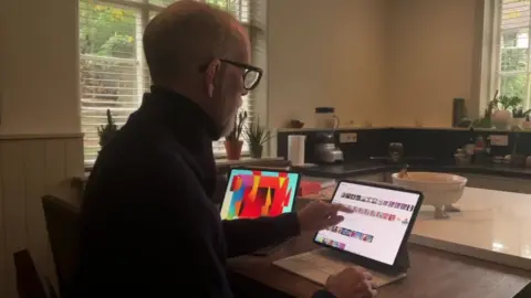 BBC Alex Echo on a tablet choosing images.