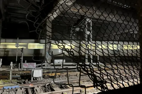 BBC Train running on tracks beneath Smithfield Market