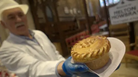 British Pie Awards Man with pie
