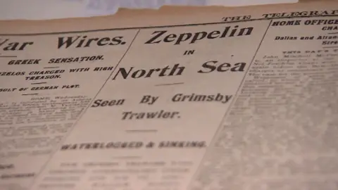 Zeppelin in North Sea from Grimsby Telegraph