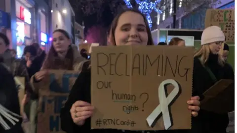 Molly Fenton/Love Your Period Becca Rumsey at Reclaim the night march