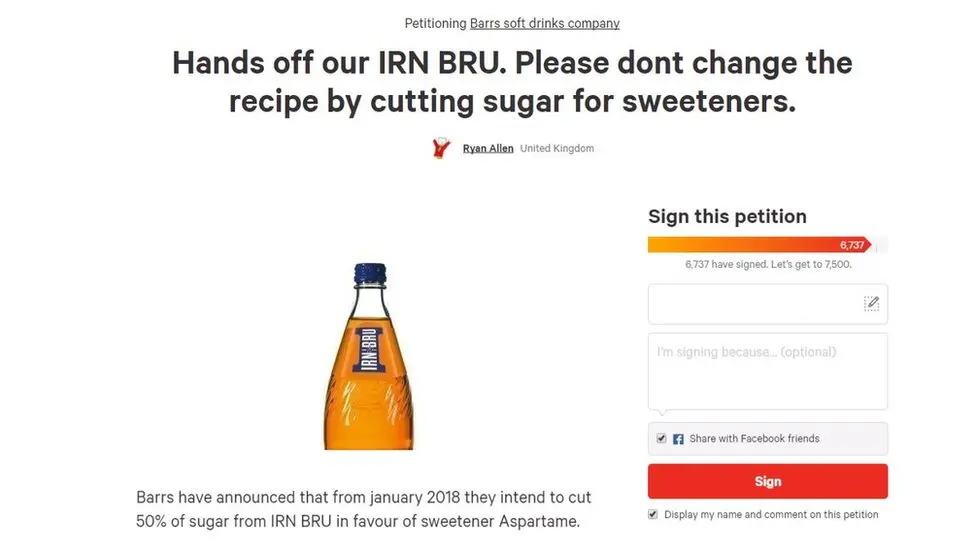 change.org Irn Bru petition