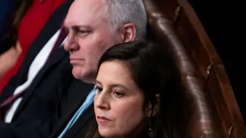 Getty Images Steve Scalise and Elise Stefanik look on during Tuesday's voting