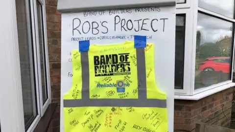 Builders at Rob Lamb's home