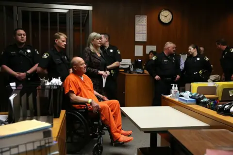 Getty Images Joseph James DeAngelo, the suspected 'Golden State Killer', appears in court for his arraignment on April 27, 2018 in Sacramento, California.