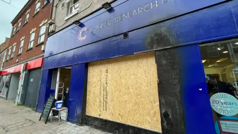 BBC Cancer Research shop on Market Street in Loughborough