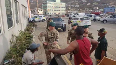 40 Commando Royal Marines Commandos providing support in the British Virgin Islands