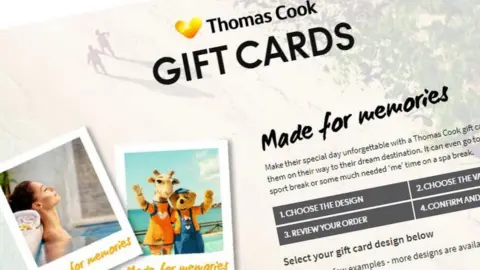 Thomas Cook Still from Thomas Cook gift cards website