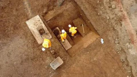 Worcestershire County Council Archaeologists at the site