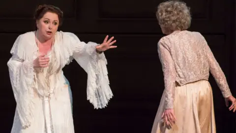 Getty Images Rebecca Evans as Princess of Werdenberg performs on stage during a performance of Der Rosenkavalier by the Welsh National Opera at the Wales Millennium Centre