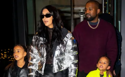Getty Images Kim, Kanye and their kids