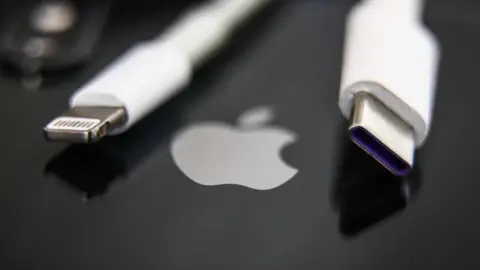 Getty Images A lightning cable and USB-C cable beside each other