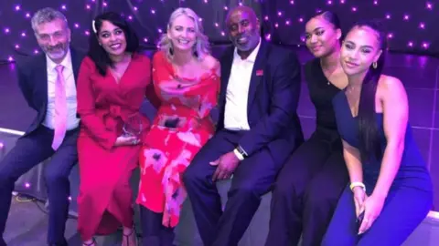 West Suffolk College Nikos Savvas, Ellisha Soanes, Shirley Williams, Jeff Greenidge, Melody Broomfield and Esther Ruse