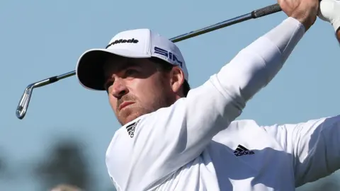Nick Taylor in the final round at Pebble Beach