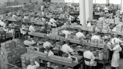 Private collection Workers inside the factory in the 1960s