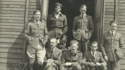 Gunn Family Flt Lt Gunn, back row second from left, at Stalag Luft III