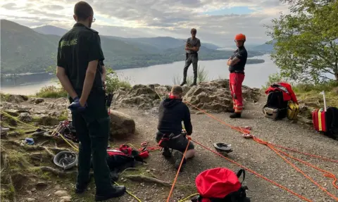 Keswick Mountain Rescue Team Rescuers at the scene