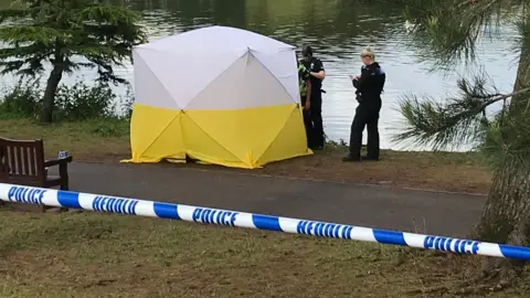 BBC Police tent at the scene