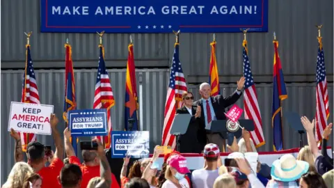 Getty Images Pence holds a rally in Arizona