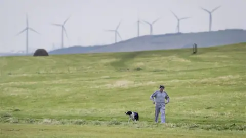 PA Media Wind turbines near Whitehaven