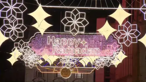 Lights in London's West End lit up to celebrate the Muslim holy month of Ramadan
