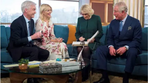 Getty Images Willoughby and Schofield hosted This Morning guests including the future King and Queen, who appeared in 2018