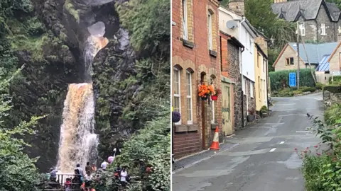 Pistyll Rhaeadr and Llanrhaeadr-ym-Mochnant