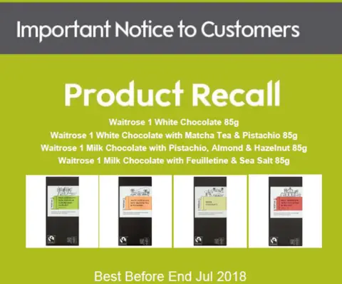 Food Standards Agency Waitrose recall agency