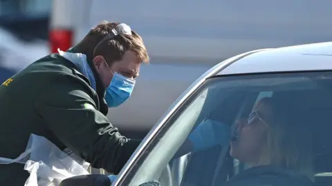 Getty Images drive through testing centre