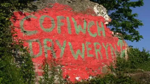 'Remember Tryweryn' graffiti