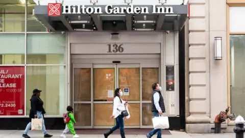 Getty Images Hilton Hotel times square closed in Oct 2020