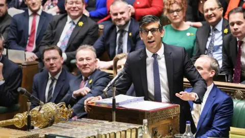 PA Media Prime Minister Rishi Sunak in the House of Commons - 1 March 2023