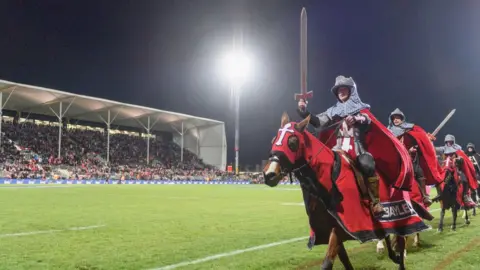 Getty Images The sword-wielding knights were dropped immediately after the Christchurch attacks