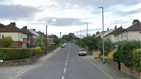 View along Woodhall Lane in Calverley