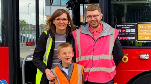 Bus-loving seven-year-old Vincent, who is autistic, saw a dream come true during the visit.