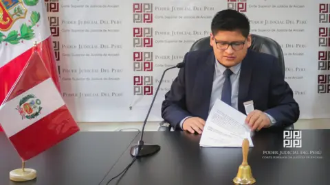 Áncash High Court Magistrate Oswaldo Ener Granados Guerrero, Huaraz, Peru. 2019