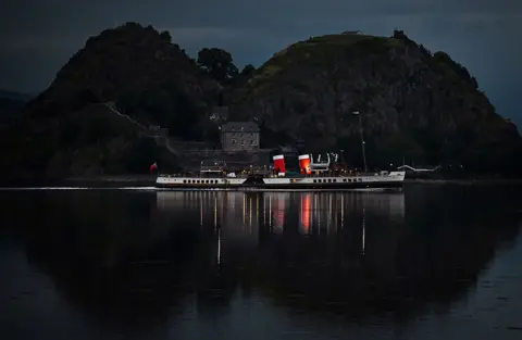 Getty Images The Waverley passes Dumbarton Castle