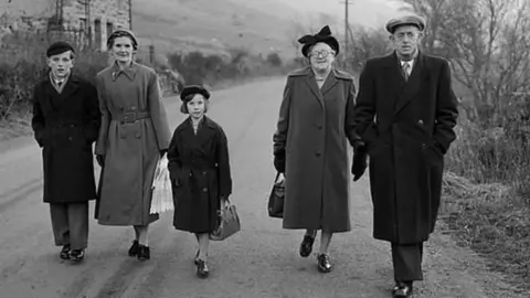 National Library of Wales A family leaving Capel Celyn for the last time in 1956