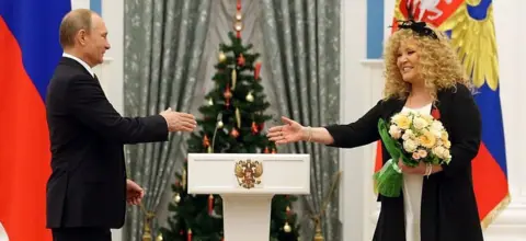 Getty Images Alla Pugacheva meets President Putin, 22 Dec 14